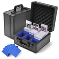 MOJOHAND (2024 New Upgrade) Graded Sports Card Storage Box Card Storage Plus Box for Trading Card Storage Box Graded Card Slab Carrying Case Fits PSA BGS FGS (Black&Blue-3)